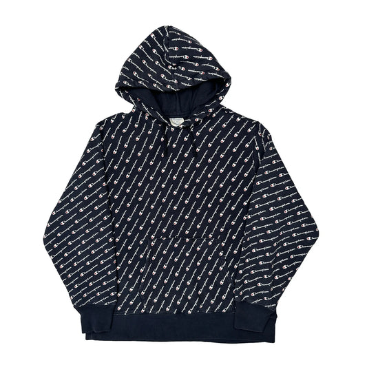 Vintage Reverse Weave Champion Hoodie - 2XL Navy Cotton