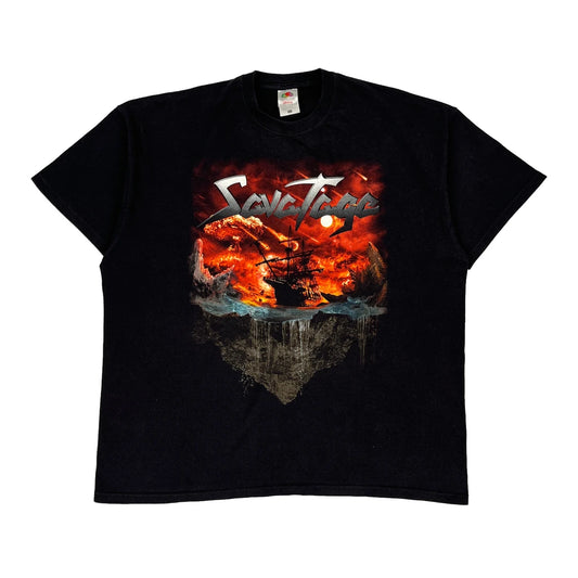 Savatage Fruit Of The Loom Band T-Shirt - 2XL Black Cotton