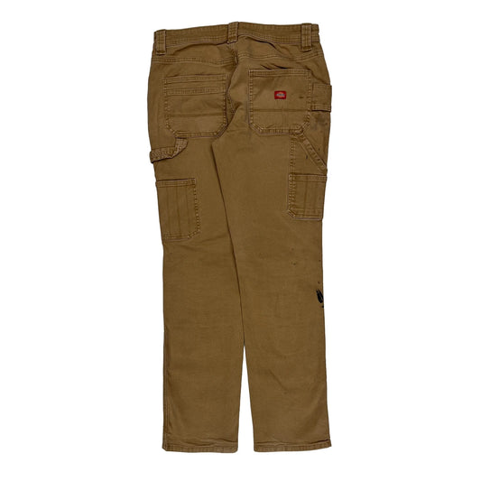 Dickies Double Knee Carpenter Trousers - 30W 30L Brown Cotton