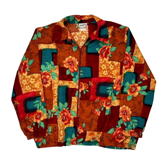 1980'S Bon Worth Floral Shell Jacket - Large Multicoloured Polyester