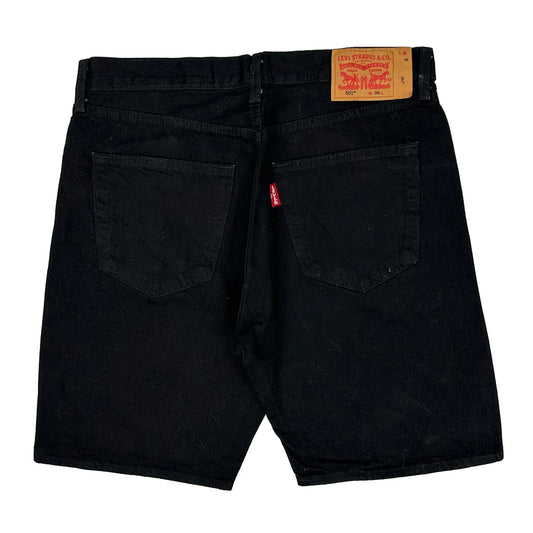 Vintage Levis 501 Denim Shorts - 36W 10L Black Denim