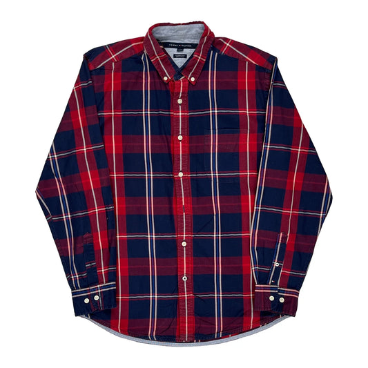 Tommy Hilfiger Checked Shirt - Large Blue Cotton