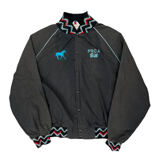 Evergreen Rodeo West Ark Graphic Bomber Jacket - 3XL Black Polyester