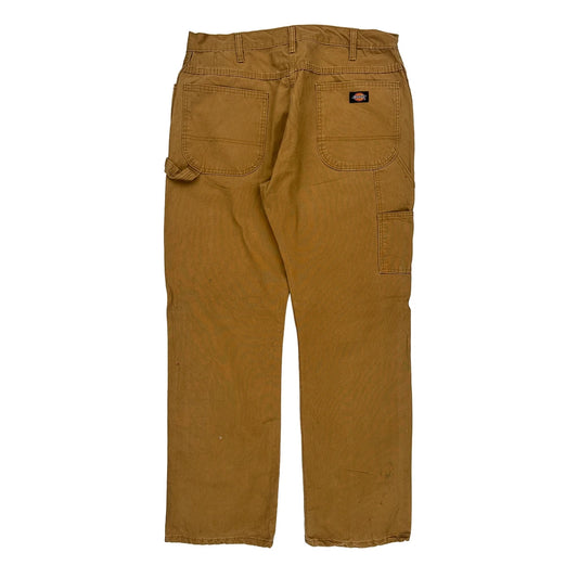 Dickies Carpenter Trousers - 36W 31L Brown Cotton