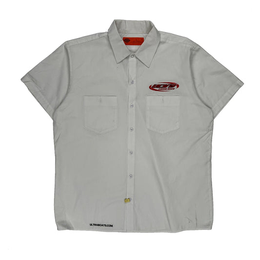 Ultra Boats Dickies Short Sleeve Shirt - Large White Polyester Blend