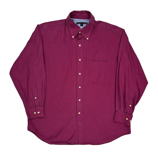 Tommy Hilfiger Checked Shirt - Large Red Cotton