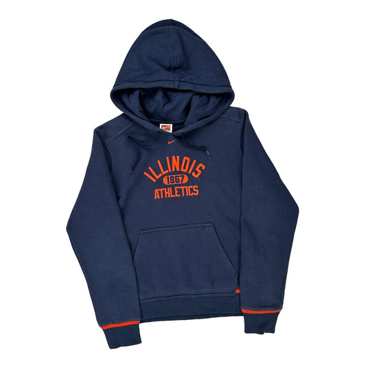 Illinois Athletics Nike College Hoodie - Medium Navy Cotton Blend