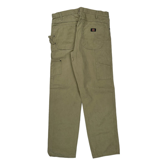 Dickies Carpenter Trousers - 34W 32L Khaki Cotton