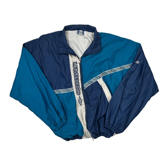 Vintage Sportswear Umbro Spellout Windbreaker - XL Blue Polyester
