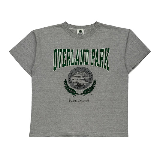 Single Stitch Overland Park Kansas Kingstree Classic Graphic T-Shirt - XL Grey Cotton Blend