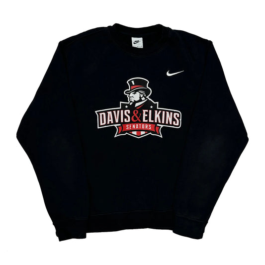 Vintage Davis & Elkins Senators Nike College Sweatshirt - Medium Black Cotton