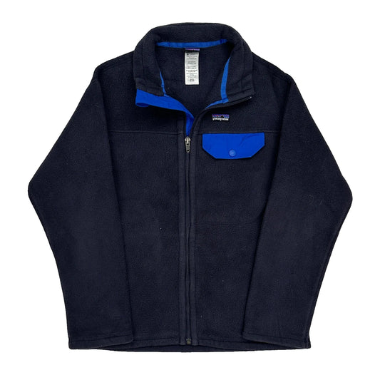 Vintage Age 10 Synchilla Patagonia Fleece Jacket - Medium Navy Polyester