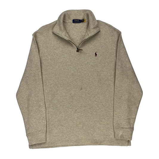 Polo By Ralph Lauren 1/4 Zip - XL Beige Cotton