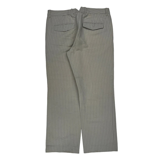 Vintage Armani Exchange Pinstripe Trousers - 36W 32L Grey Cotton