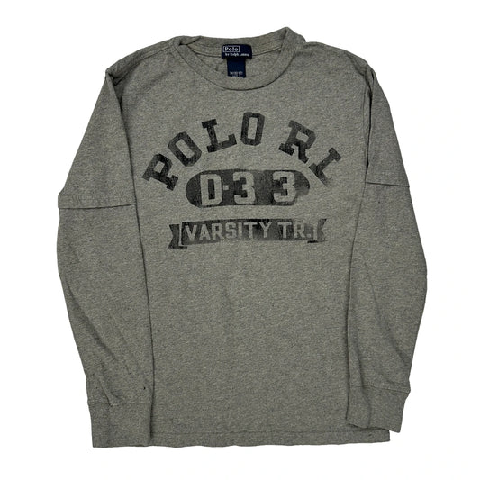 Age 10-12 Polo By Ralph Lauren Long Sleeve T-Shirt - Medium Grey Cotton