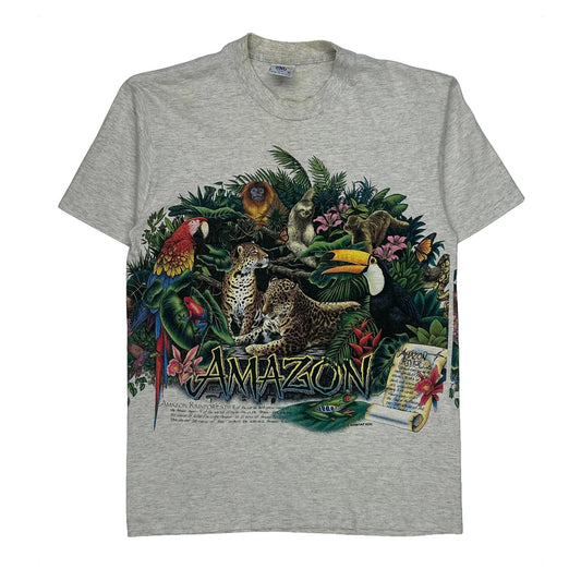 Amazon Rainforest Cal Cru Single Stitch T-Shirt - Medium Grey Cotton