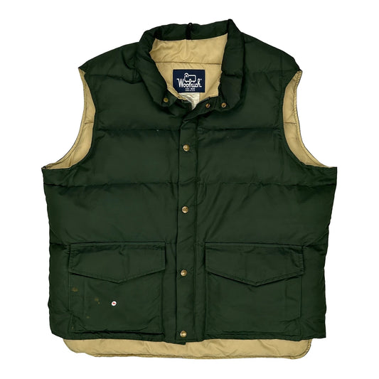 Vintage Made In USA Woolrich Gilet - XL Green Cotton