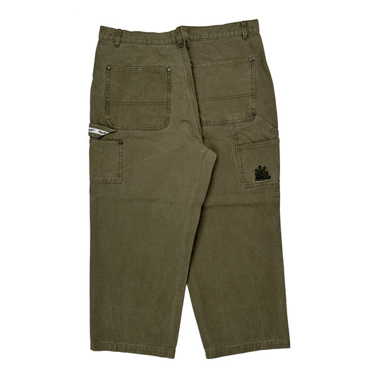 Vintage Huf Double Knee Carpenter Trousers - 32W 24L Green Cotton