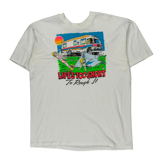 Hanes T-Shirt - XL White Cotton Blend