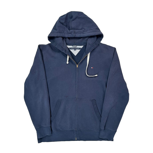 Vintage Tommy Hilfiger Full Zip Hoodie - XL Navy Cotton