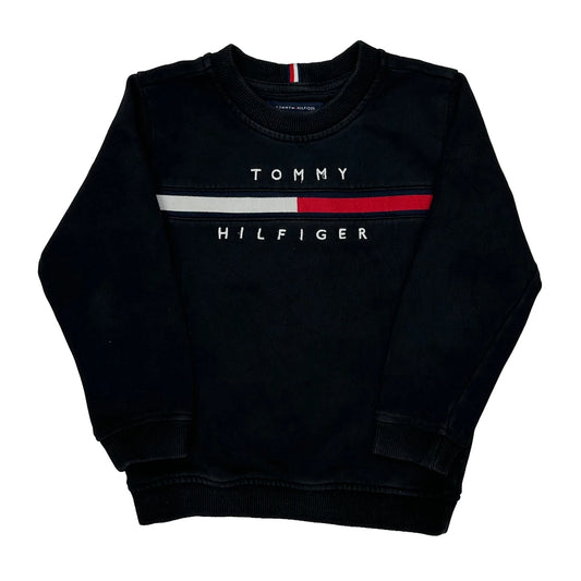 Vintage Age 5-6 Tommy Hilfiger Sweatshirt - Small Black Cotton