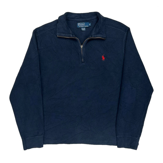 Polo By Ralph Lauren 1/4 Zip - Medium Navy Cotton