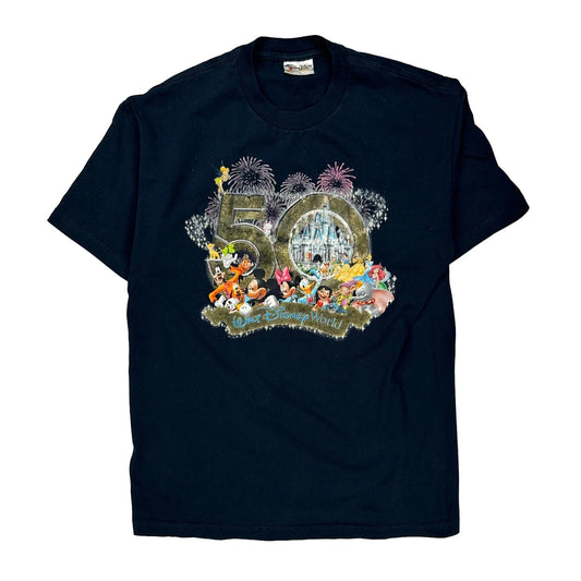 Vintage 50Th Anniversary Disney Graphic T-Shirt - Large Black Cotton