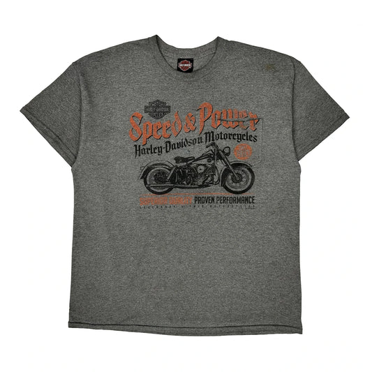 Motorcycles Harley Davidson Graphic T-Shirt - XL Grey Cotton