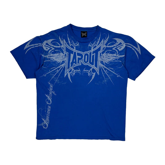 American Fighter Tap Out Graphic T-Shirt - XL Blue Cotton