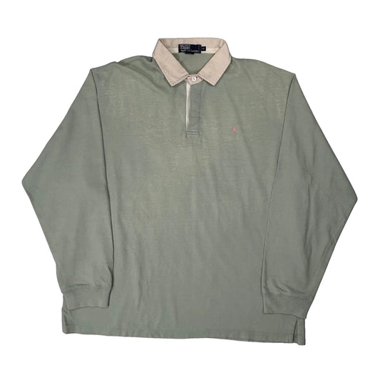 Vintage Polo By Ralph Lauren Rugby Shirt - XL Green Cotton