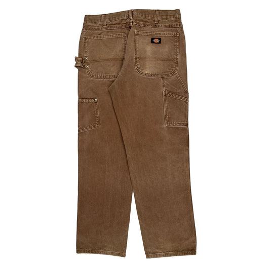 Dickies Carpenter Trousers - 31W 32L Brown Cotton