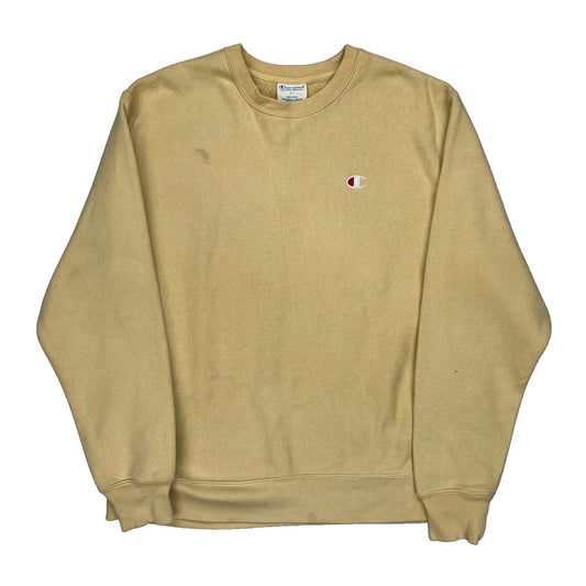 Reverse Weave Champion Sweatshirt - Large Beige Cotton Blend