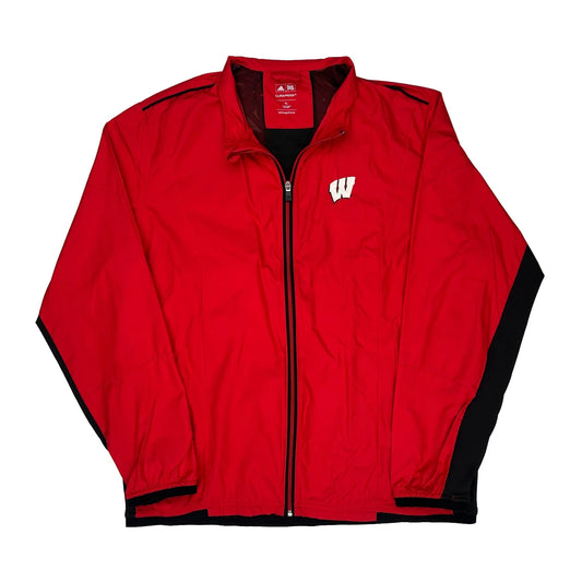 Vintage Wisconsin Adidas Windbreaker - XL Red Polyester