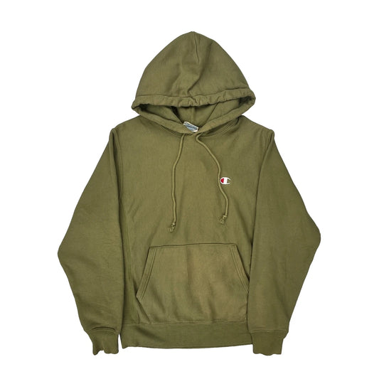 Reverse Weave Champion Hoodie - Small Green Cotton