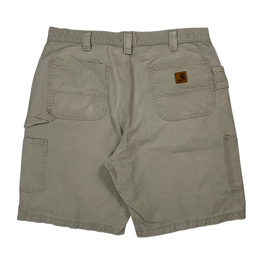 Carhartt Carpenter Shorts - 36W 10L Beige Cotton