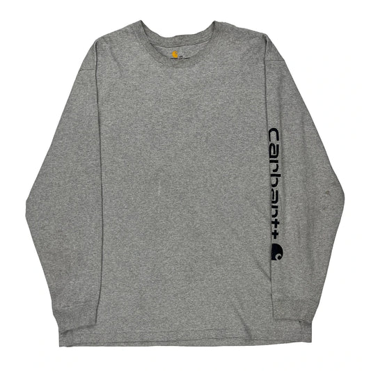 Carhartt Long Sleeve T-Shirt - 2XL Grey Cotton