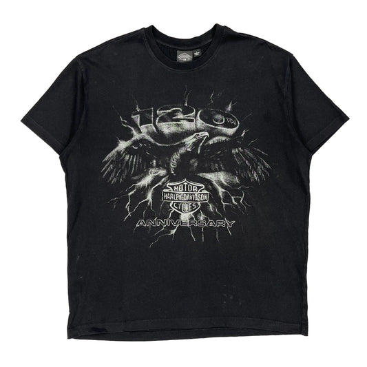 Anniversary Edition Harley Davidson Graphic T-Shirt - Large Black Cotton