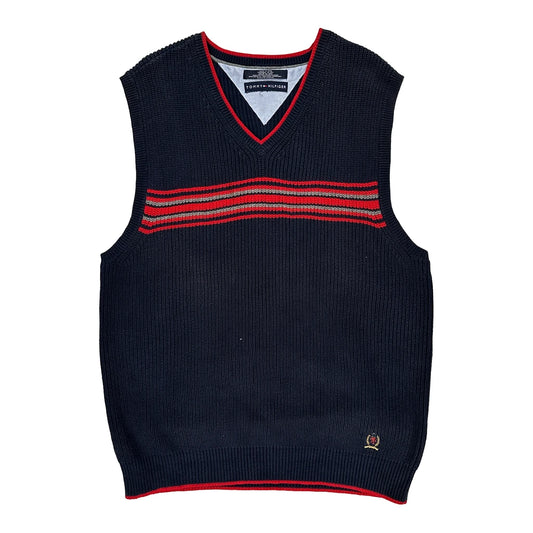 Tommy Hilfiger Sweater Vest - Medium Navy Cotton