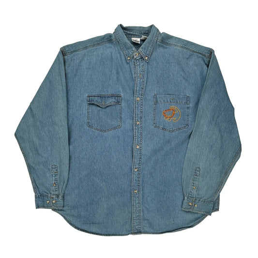 Lion King Disney Denim Shirt - 2XL Blue Cotton