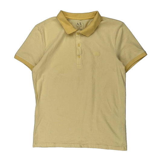 Armani Exchange Polo Shirt - Medium Yellow Cotton