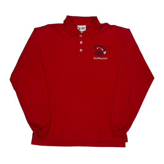 Walt Disney World Disney Graphic Polo Shirt - Small Red Cotton