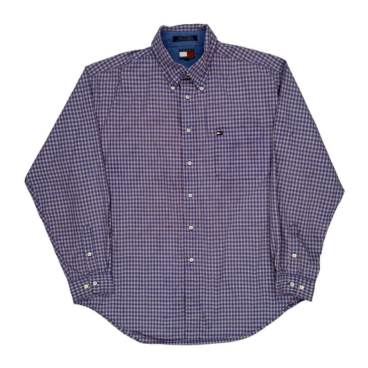 Tommy Hilfiger Checked Shirt - Large Blue Cotton