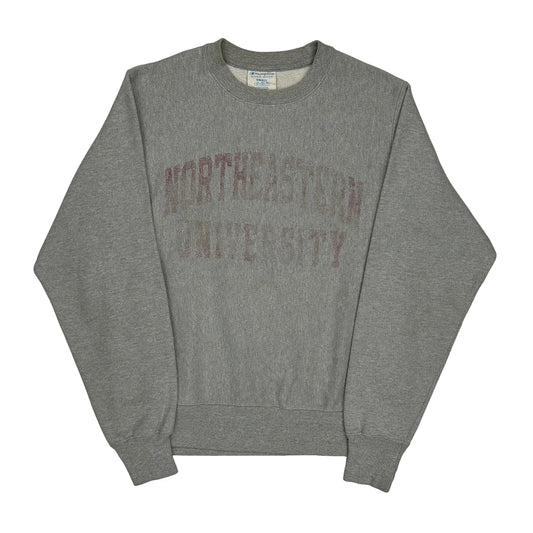 Vintage Reverse Weave Champion College Sweatshirt - Small Grey Cotton