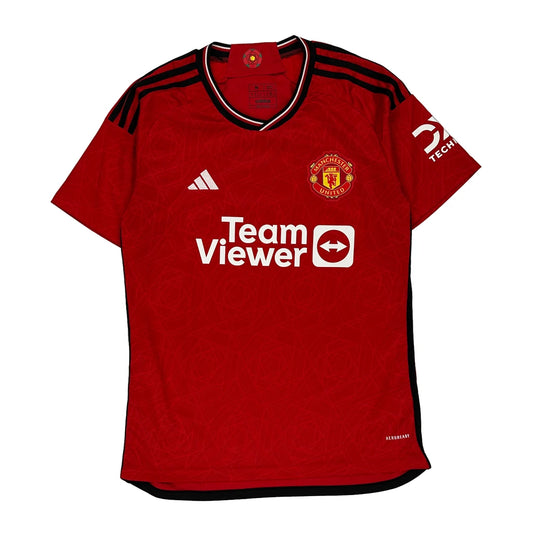 Manchester United Adidas Football Shirt - Medium Red Polyester