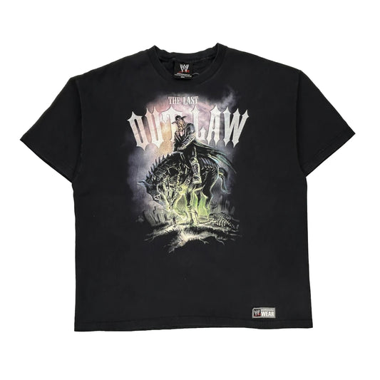 The Last Outlaw Wwe Graphic T-Shirt - 2XL Black Cotton