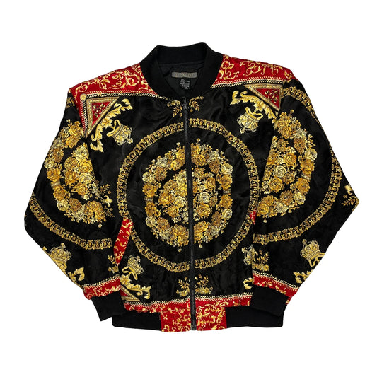 Unbranded Graphic Bomber Jacket - Medium Black Polyester