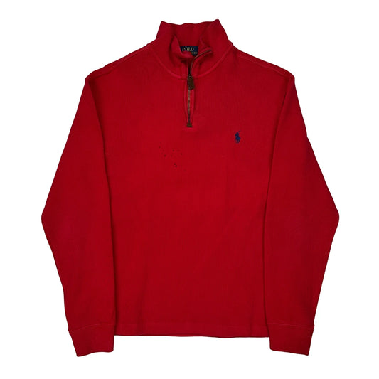 Polo By Ralph Lauren 1/4 Zip - Small Red Cotton