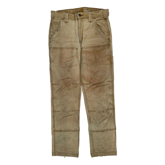 Carhartt Double Knee Carpenter Trousers - 32W 30L Beige Cotton