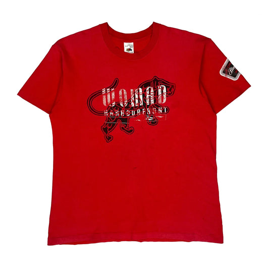 Fruit Of The Loom Single Stitch T-Shirt - XL Red Cotton