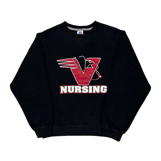 Nursing Russell Athletic College Sweatshirt - Small Black Cotton Blend